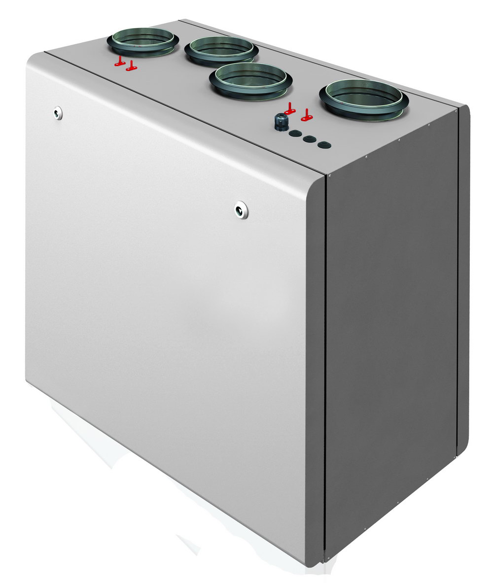 UniMAX-R 1500VW EC-A Компактная приточно-вытяжная установка (вертикальный выброс) Shuft с водяным нагревателем и роторным рекуператором